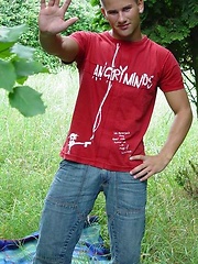 Smooth teen muscleman