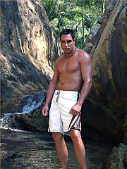 Hunky Marcello causes a splash in his sexy white pants