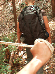 Straight stud Logan Vaughn is captured in the deep woods and edged for days.