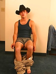 Cute twink in cowboy outfit who loves a nice smoke after sex