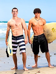 Hot surfers Bradley Hudson and Austin Merrick