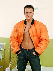 Michael Troy shows his sixpack