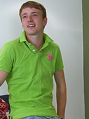 Straight & Tall Blond Uncut Pup Jamie has massage