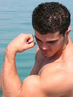 Latin muscle stud Tomm jerking off dick by ManAvenue by ManAvenue image #4