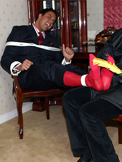 Masked intruder ties Marcello up and tickles his sexy big feet by With Marcello by With Marcello image #7