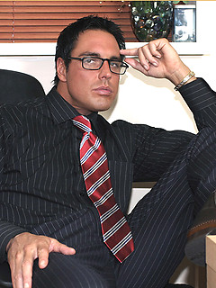 The feel of Marcello's long sheer socks and suit turns him on so much that he fucks a fleshlight by With Marcello by With Marcello image #1