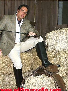 Marcello dressed in full riding suit masturbating in the stables by With Marcello by With Marcello image #1