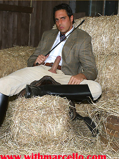 Marcello dressed in full riding suit masturbating in the stables by With Marcello by With Marcello image #7