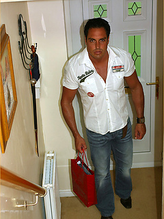 Brand new tight denim jeans aren't enough to hold Marcello's huge cock back by With Marcello by With Marcello image #1