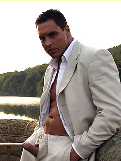 Hunky Marcello is taking a stroll outdoors and playing with his cock by With Marcello by With Marcello image #5