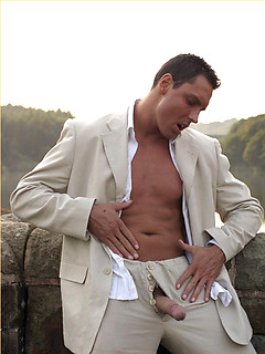 Hunky Marcello is taking a stroll outdoors and playing with his cock by With Marcello by With Marcello image #7