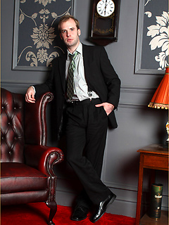 Horny gay guy in a suit wanking his cock by With Marcello by With Marcello image #1