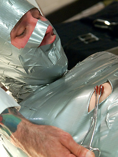 A private endures a brutal Army physical including mummification, E-Stim to cock and ass, whipping while in rope bondage and a brutal suspension fuck. by Bound Gods by Bound Gods image #3