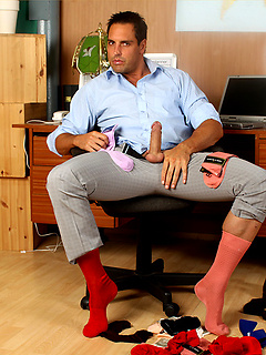 Marcello just loves to wear his sexy socks and play with his dick