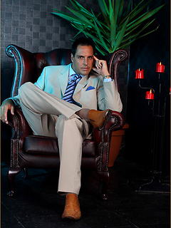 Marcello the stud takes off his suit and pulls his cock