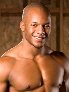Black muscle man Eddie Diaz shows his perfect ripped body and long dick by Hot House Backroom by Hot House Backroom image #1