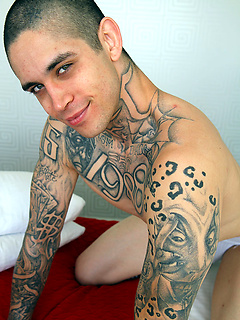 Straight Tattoo Artist Anthony Blaize strips and jacks off by Bentley Race by Bentley Race image #6