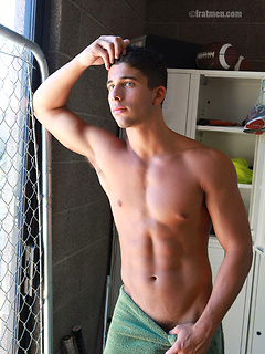 Hot USA jock stripping and jerking off by Frat Men by Frat Men image #10