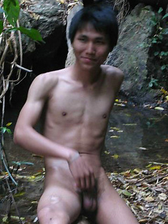 Cute Asian boys and white guy with huge cock in the forest by BoyKakke by BoyKakke image #8