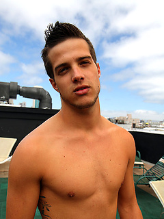 Super cute student Aiden Bailey strips and jacks off for Ben in his hotel room by Bentley Race by Bentley Race image #2