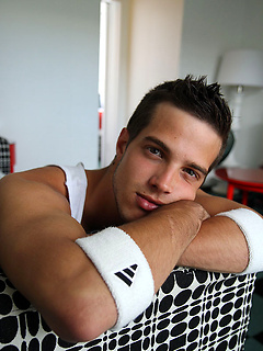 Super cute student Aiden Bailey strips and jacks off for Ben in his hotel room by Bentley Race by Bentley Race image #9