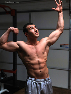 Hot muscled boy Otto shows his rod by Frat Men by Frat Men image #8