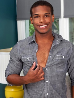 Adrian sticks his big black dick into a clear Fleshjack. by Randy Blue by Randy Blue image #2