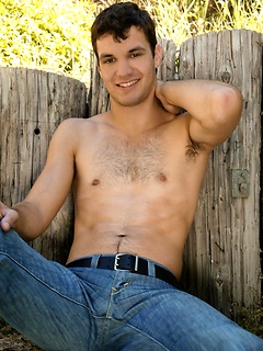 Bridge Layne finds a nice sunny spot on the farm to play with his nipples, tease his hole and stroke his big meaty dick. by Randy Blue by Randy Blue image #11