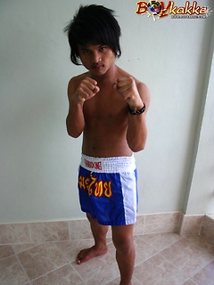 Cute gay Thai kickboxer posing and stripping by BoyKakke by BoyKakke image #2