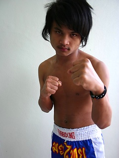 Cute gay Thai kickboxer posing and stripping by BoyKakke by BoyKakke image #3