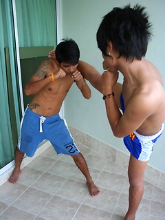 Cute gay Thai kickboxer posing and stripping by BoyKakke by BoyKakke image #7