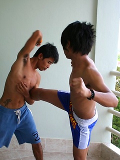 Cute gay Thai kickboxer posing and stripping by BoyKakke by BoyKakke image #8