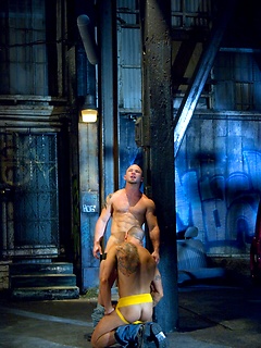 Gay porn stars Francesco D'Macho and Ty LeBeouf fuck by Hot House Backroom by Hot House Backroom image #8
