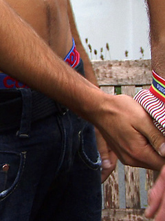 Straight Young Pup Chris Little Dives in for His First Man Kiss - How Hot... and Wet!