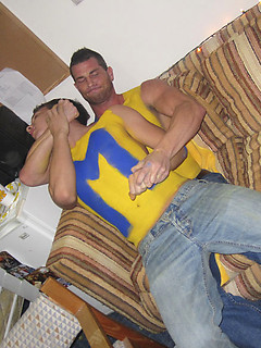 Drunk Frat boys suck each other off