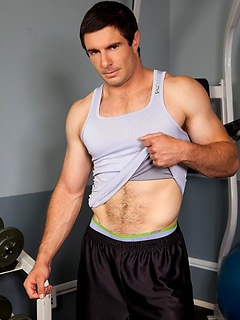 Landon Mark works out his hot jock muscles in the gym by Randy Blue by Randy Blue image #1