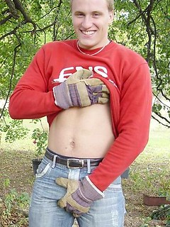 Blond stud posing naked outdoors by Czech Boys by Czech Boys image #3