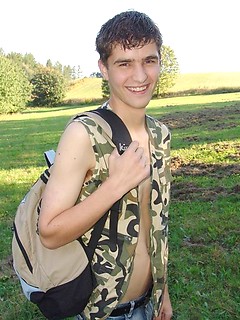 Cute european twink posing naked outdoors by Czech Boys by Czech Boys image #1
