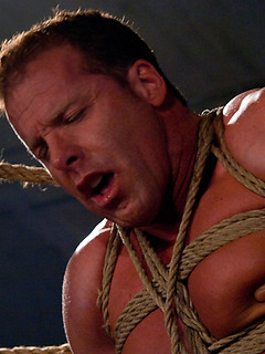 Bodybuilders Derek Pain and Vince Ferelli are tied up and at the mercy of Christian Wilde and Van Darkholme. by Bound Gods by Bound Gods image #8