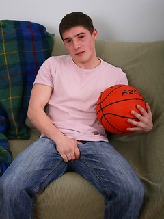 Brunette twink posing naked