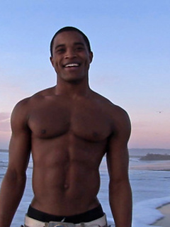 Ebony jock Landon shows his perfect abs and hard cock by SeanCody by SeanCody image #7