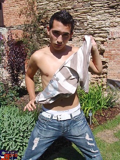 Hot czech boy jerking off dick