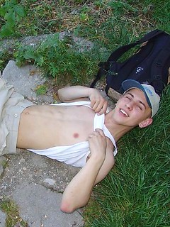 Lovey boy stripping down outdoors by Czech Boys by Czech Boys image #5