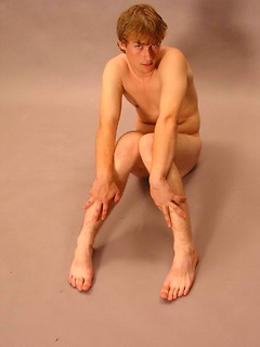 Blond twink jacking off