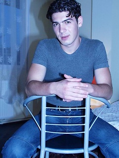 Brunette lad shows his nice arse and cock