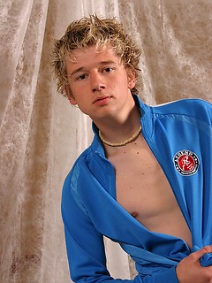 Blonde twink getting naked