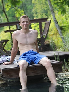 Martin Sanders masturbates with fleshlight outdoors. by BF Collection by BF Collection image #4