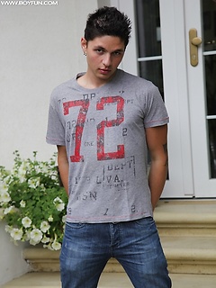 Tattooed stud Jeremy stroking his cock outdoors. by BF Collection by BF Collection image #1