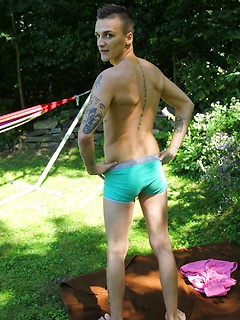 Dom Ully strips and masturbates out in the backyard. by BF Collection by BF Collection image #6
