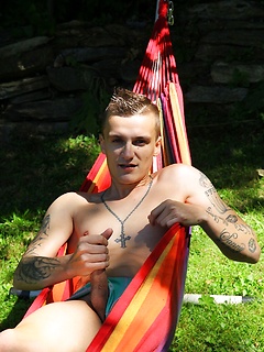 Dom Ully strips and masturbates out in the backyard. by BF Collection by BF Collection image #7